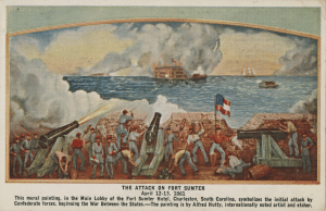 Attack on Fort Sumter by Alfred Hutty postcard