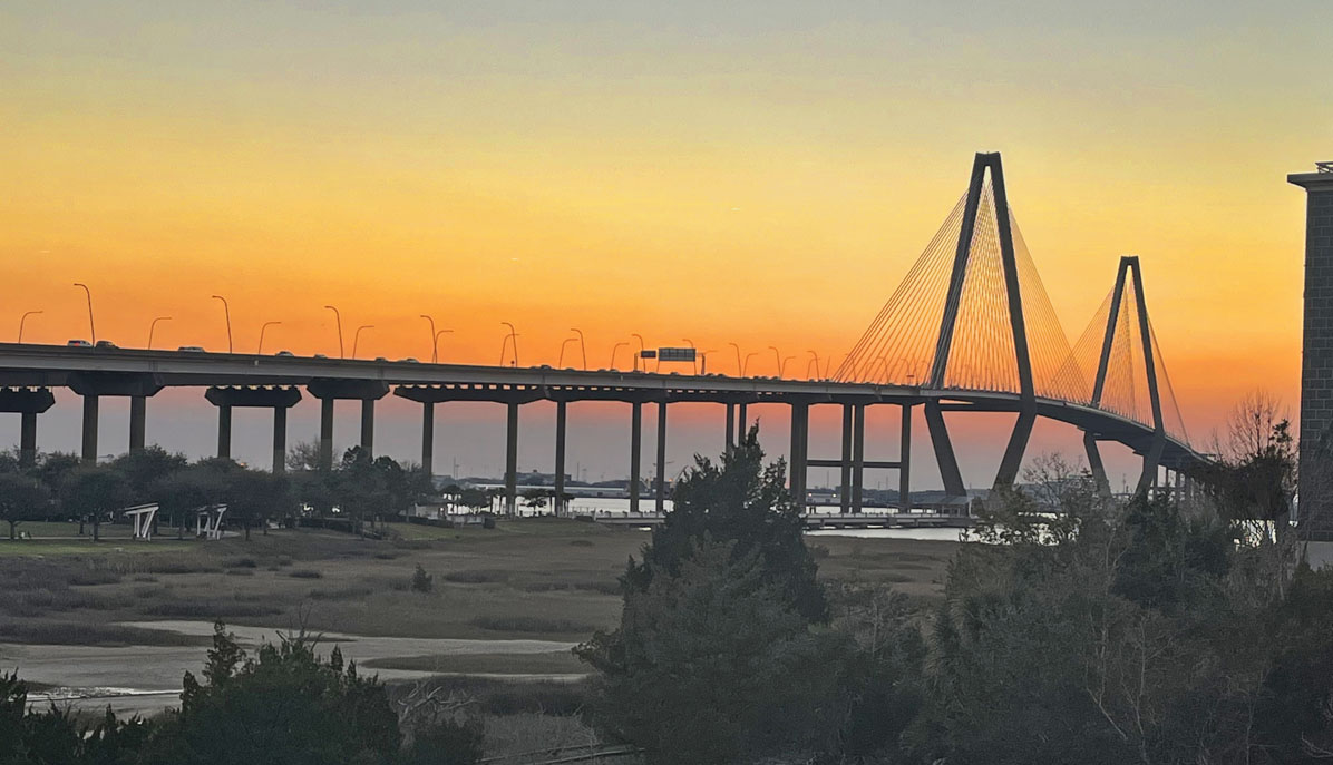 226 Cooper River Drive, Tides view of the Ravenel bridge at sunset
