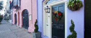 Southern holiday decorations in Charleston homes