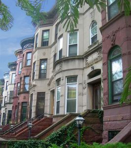 Brownstone row houses