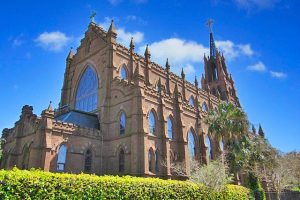 The Cathedral of Saint John the Baptist, an example of Gothic Revival architecture in Charleston, SC