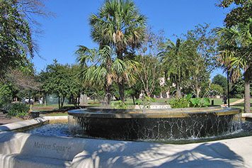 fountain at Marion Square, Upper King Street, Charleston, SC