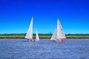 2 sailboats in the water in Charleston, SC