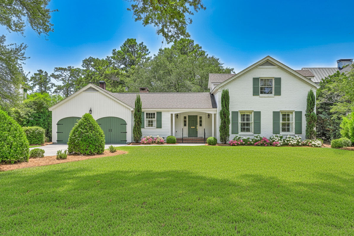 17 Johnson Road: brick and wood house for sale on a large grassy lot in The Crescent, Charleston, SC