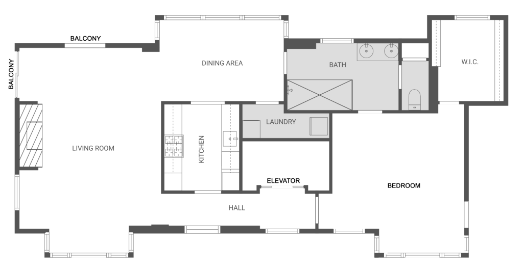 floor plan of 36 Prioleau Street B in One Vendue Range