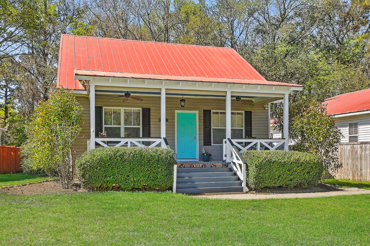 1517 Little Rock Blvd, cottage with red metal roof and deep front porch for sale on James Island, SC
